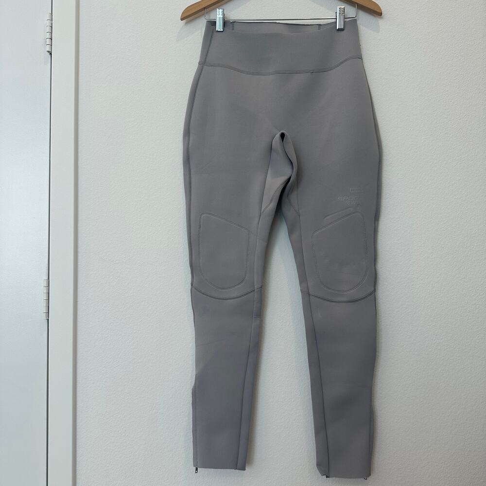 Skims Sport Swim gray neoprene long ankle zip pocket high waisted wetsuit pants